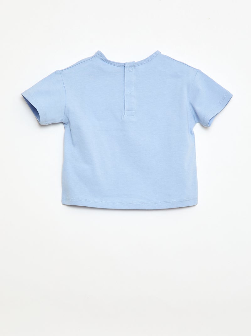T-shirt met fantasiezakje en borduurwerk Blauw - Kiabi