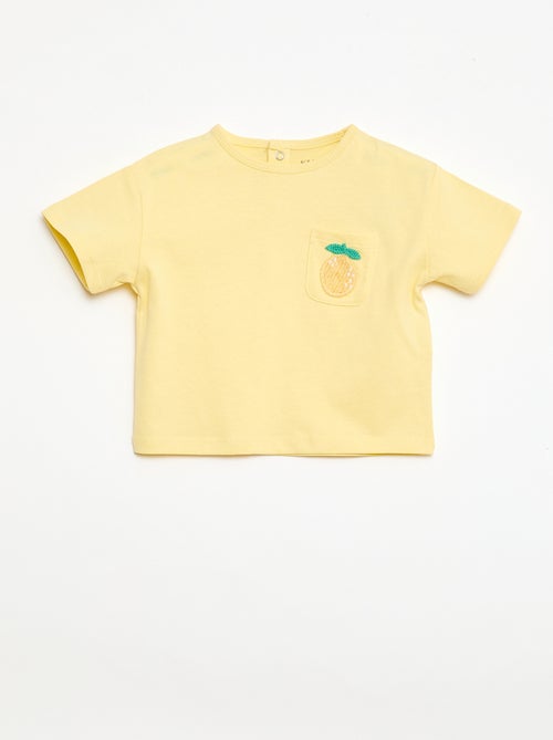 T-shirt met fantasiezakje en borduurwerk - Kiabi