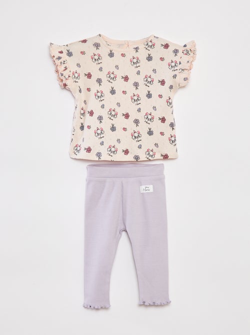 T-shirt met fijn ajourmotiefje + legging | 'Disney' - 2-delig - Kiabi
