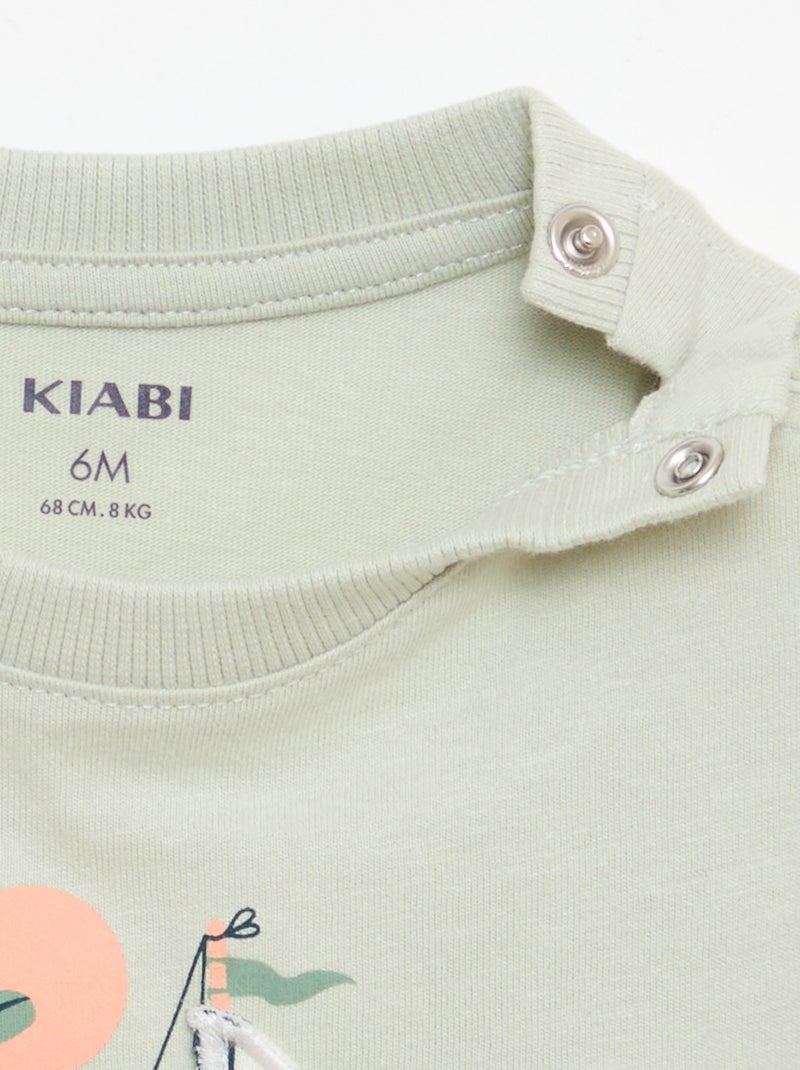 T-shirt met geanimeerde print Groen - Kiabi