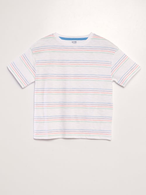 T-shirt met gekleurde strepen - Kiabi