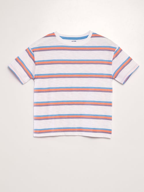 T-shirt met gekleurde strepen - Kiabi
