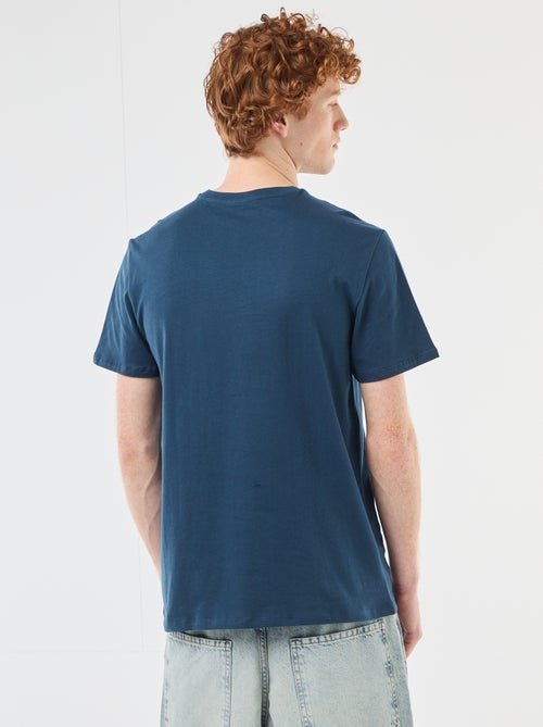 T-shirt met geplaatste print van effen katoen - Kiabi