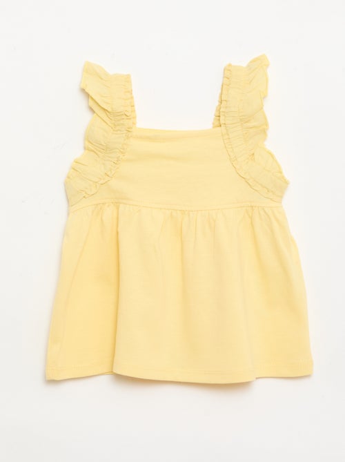 T-shirt met geplooide bandjes - Kiabi