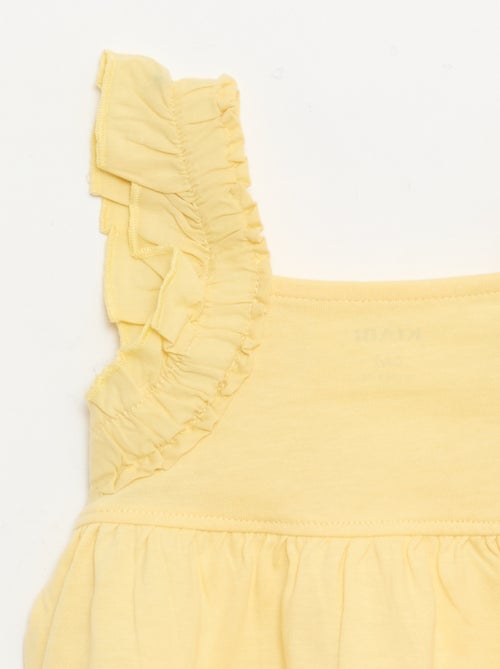 T-shirt met geplooide bandjes - Kiabi