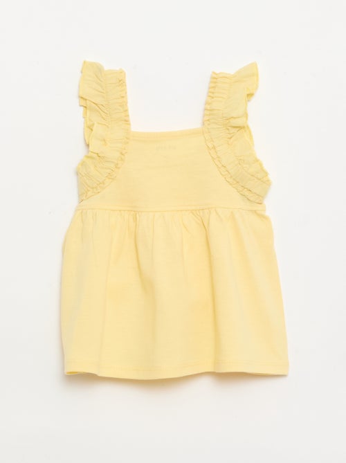 T-shirt met geplooide bandjes - Kiabi