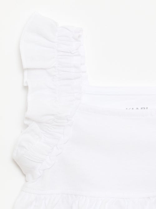 T-shirt met geplooide bandjes - Kiabi