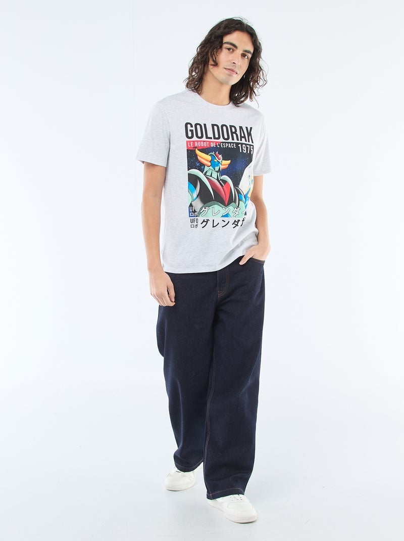 T-shirt met 'Goldorak'-print Grijs - Kiabi