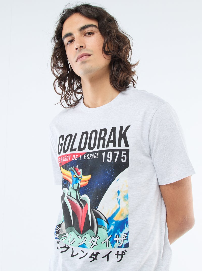 T-shirt met 'Goldorak'-print Grijs - Kiabi