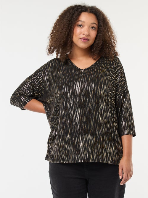 T-shirt met goudkleurige print 'Only Carmakoma' - Kiabi