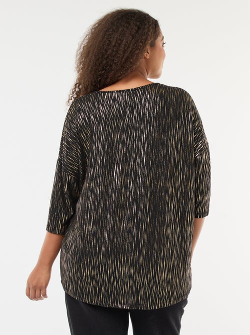 T-shirt met goudkleurige print 'Only Carmakoma' - Kiabi