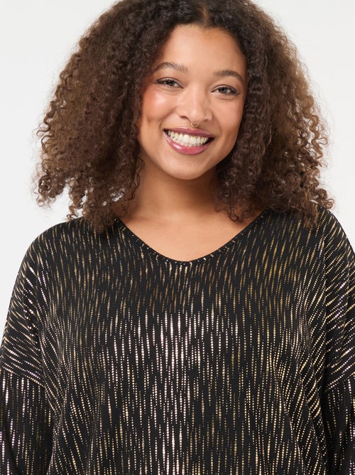 T-shirt met goudkleurige print 'Only Carmakoma' - Kiabi