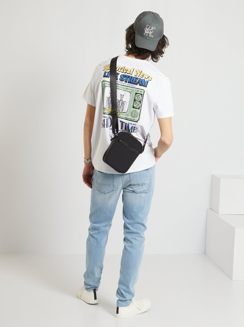 T-shirt met grote rugprint wit - Kiabi