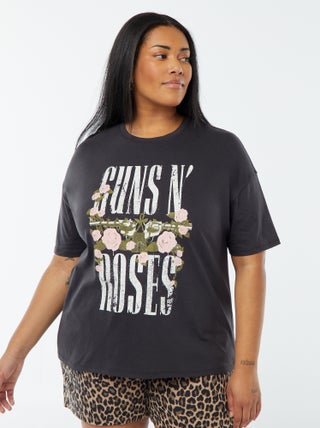 T-shirt met Guns N' Roses-print en korte mouw
