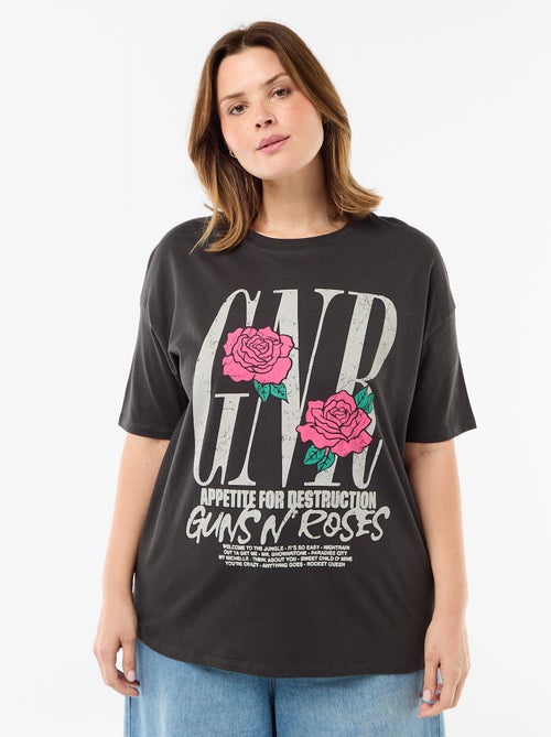 T-shirt met 'Guns N'Roses'-print en korte mouwen - Kiabi
