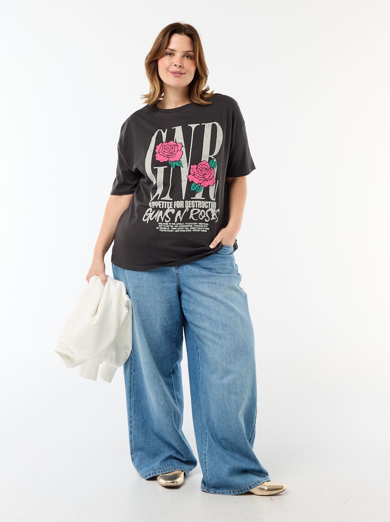 T-shirt met 'Guns N'Roses'-print en korte mouwen Zwart - Kiabi