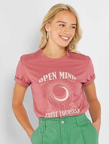 T-shirt met hartjesprint - Kiabi