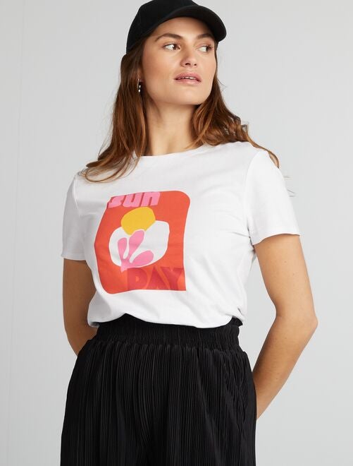 T-shirt met hartjesprint - Kiabi