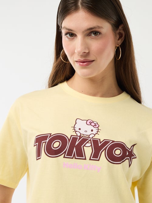 T-shirt met 'Hello Kitty' print en korte mouwen - Kiabi