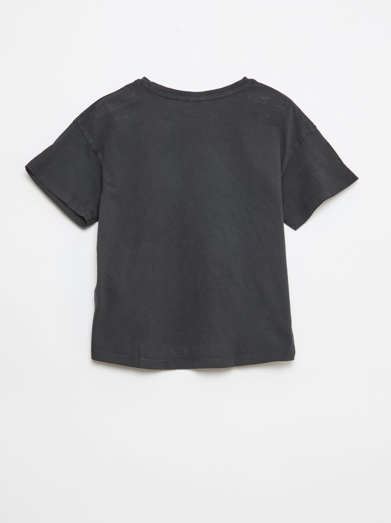 T-shirt met 'Hello Kitty' print van effen katoen Zwart - Kiabi