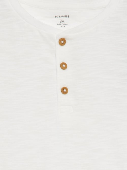 T-shirt met henleykraag en korte mouw - Kiabi