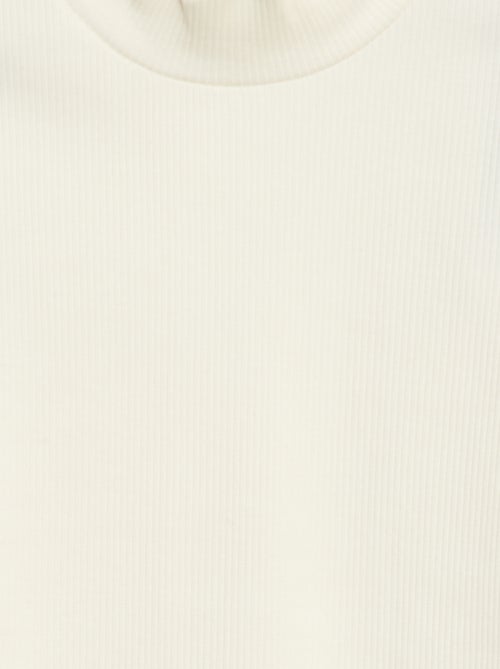 T-shirt met hoge kraag van ribstof - Kiabi