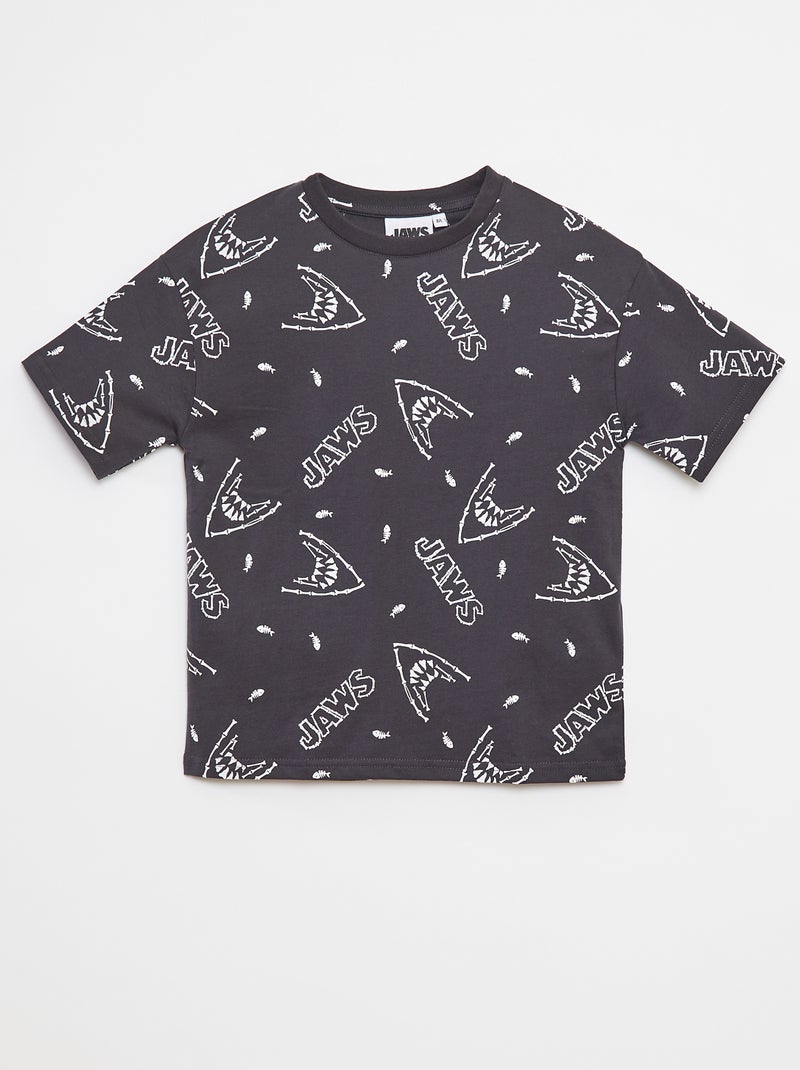 T-shirt met 'Jaws'-print ZWART - Kiabi