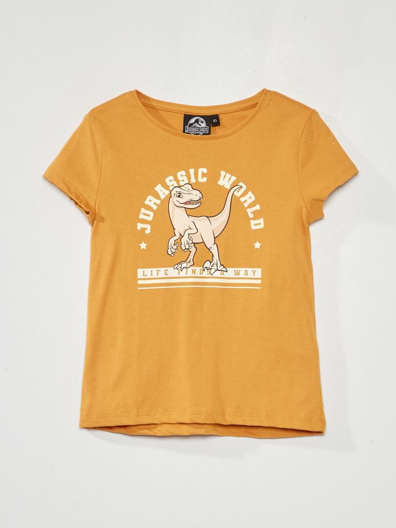 T-shirt met 'Jurassic Park'-print GEEL - Kiabi
