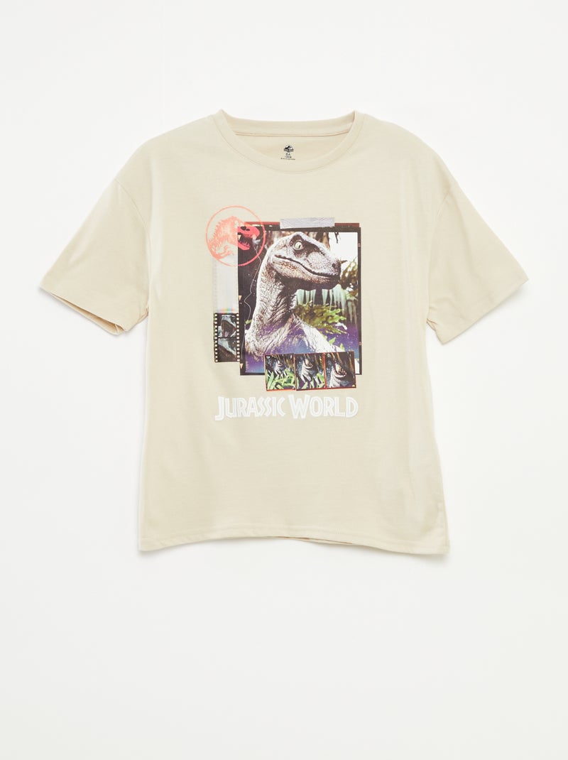 T-shirt met 'Jurassic World'-print BIEGE - Kiabi