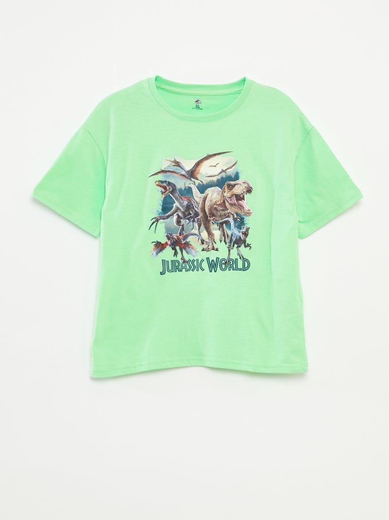 T-shirt met 'Jurassic World'-print GROEN - Kiabi