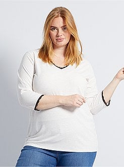 T-shirt met kant - Kiabi