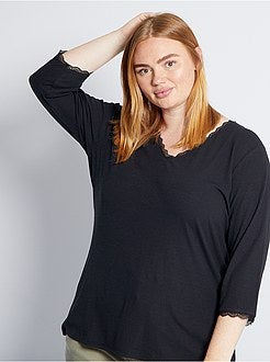 T-shirt met kant - Kiabi