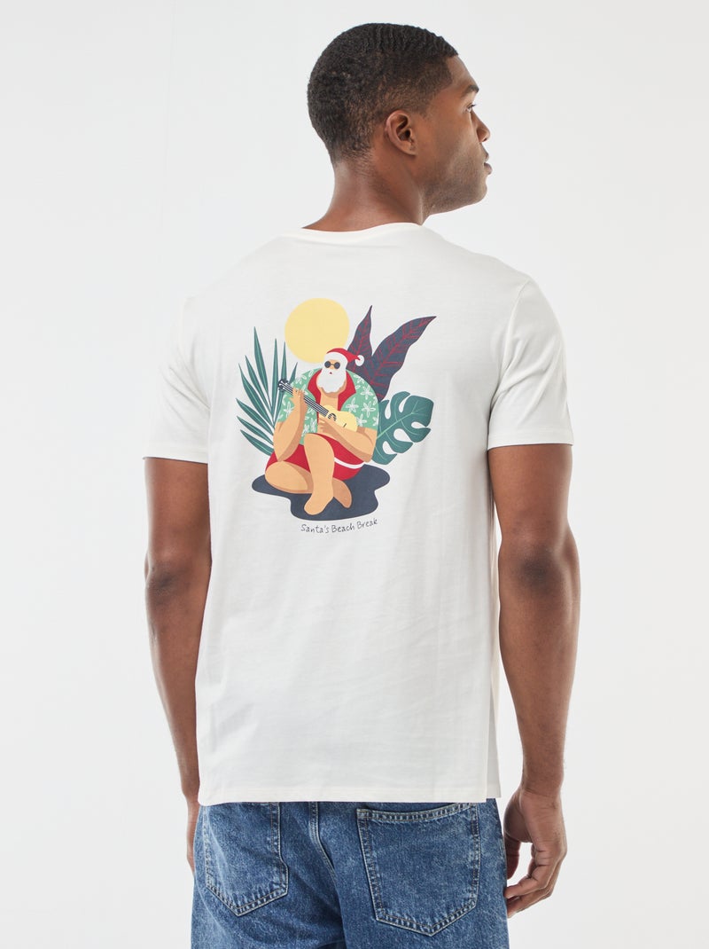 T-shirt met kerstmotief Wit - Kiabi