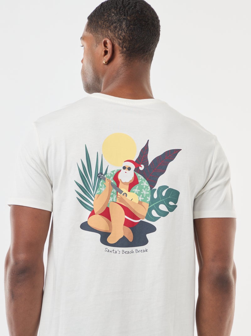 T-shirt met kerstmotief Wit - Kiabi