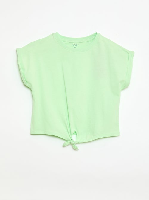 T-shirt met knoop in de taille - Kiabi