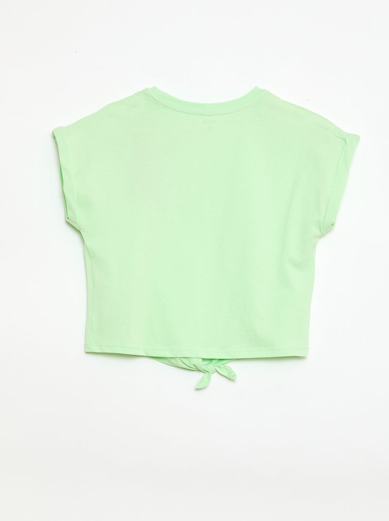 T-shirt met knoop in de taille Groen - Kiabi