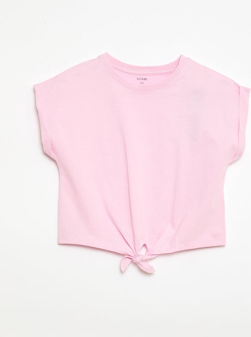 T-shirt met knoop in de taille - Kiabi