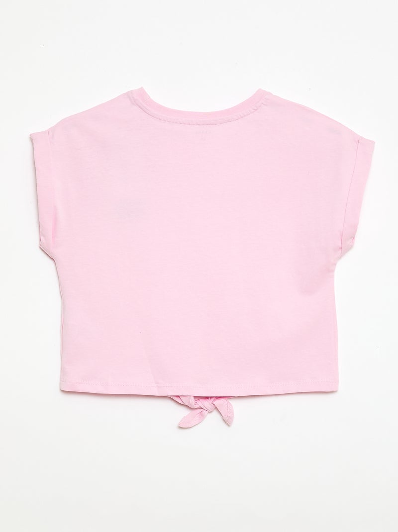 T-shirt met knoop in de taille Rose - Kiabi