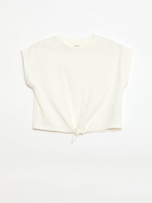 T-shirt met knoop in de taille - Kiabi