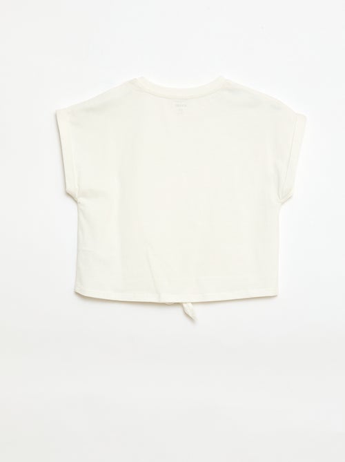 T-shirt met knoop in de taille - Kiabi