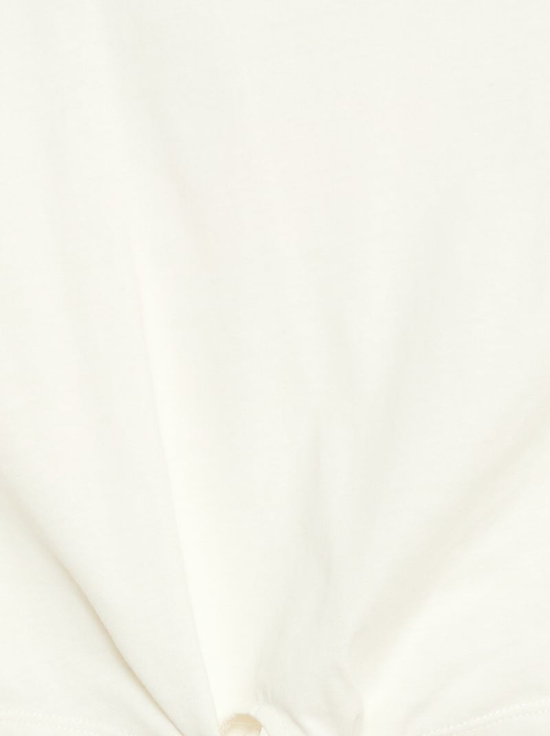 T-shirt met knoop in de taille Wit - Kiabi