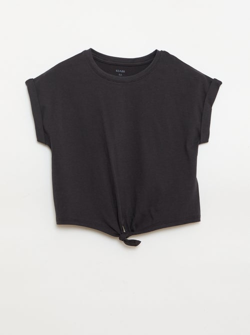 T-shirt met knoop in de taille - Kiabi