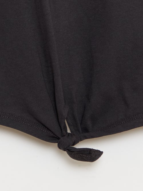 T-shirt met knoop in de taille - Kiabi