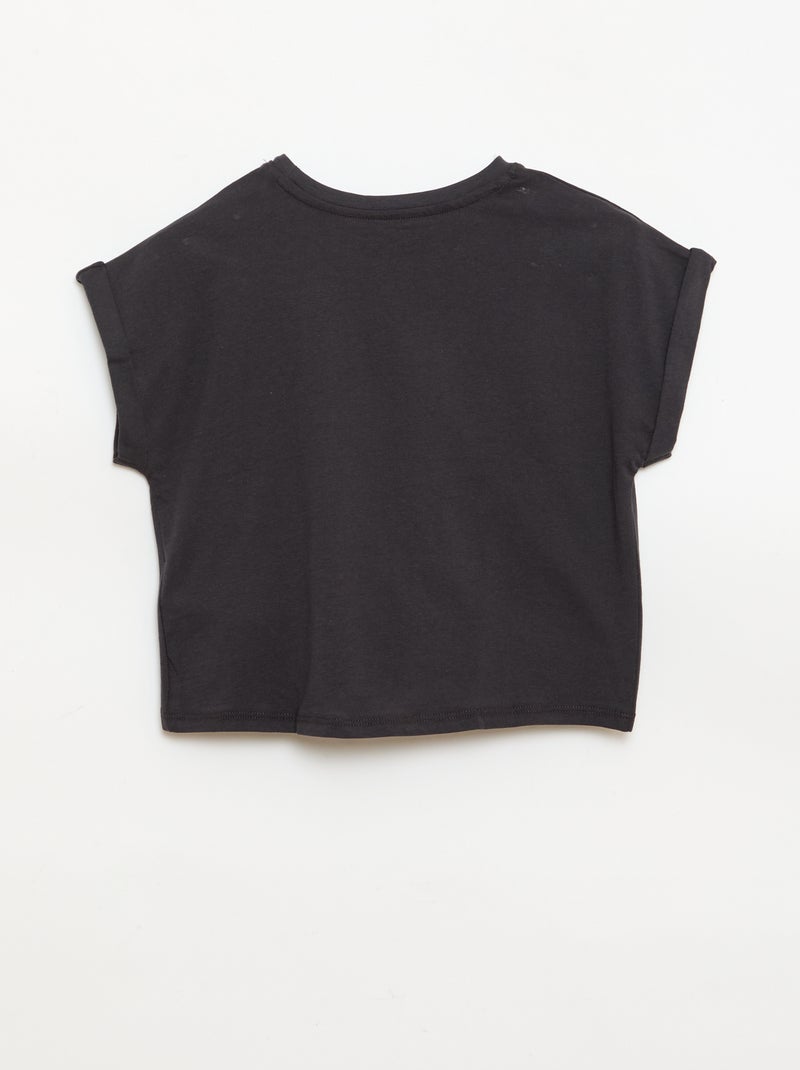 T-shirt met knoop in de taille Zwart - Kiabi