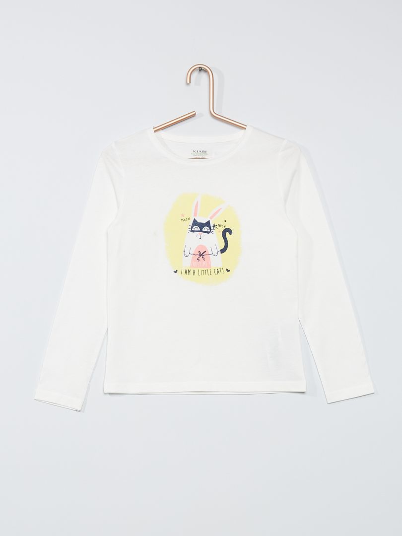 T-shirt met konijnprint WIT - Kiabi