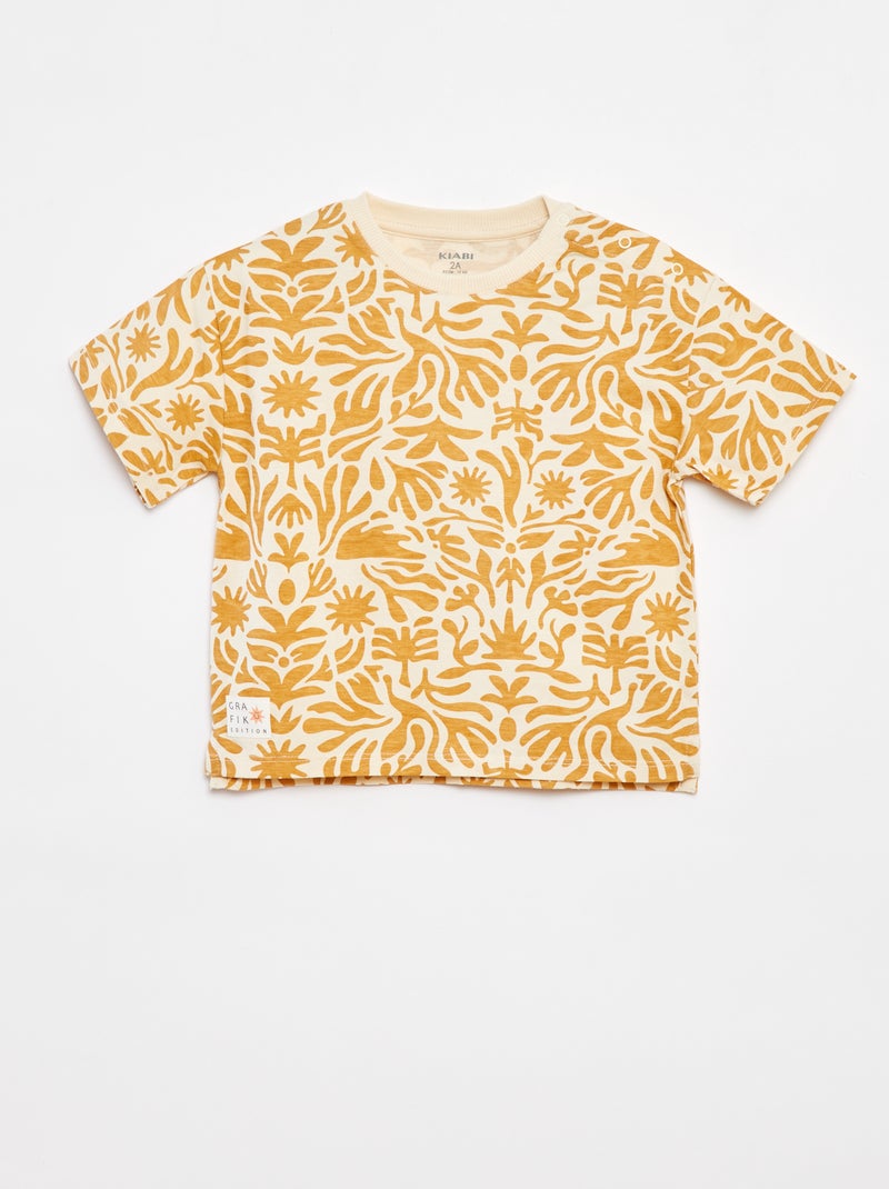 T-shirt met korte mouw - Grafik Edition Geel - Kiabi