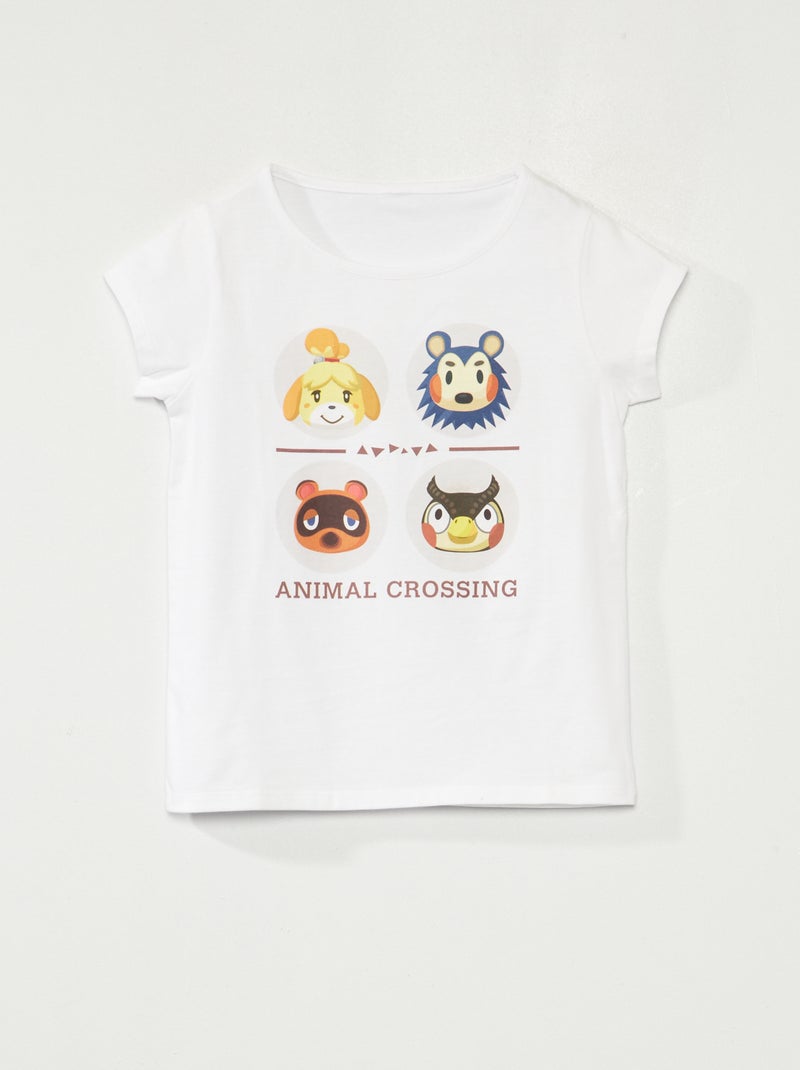 T-shirt met korte mouw 'Animal Crossing' wit - Kiabi
