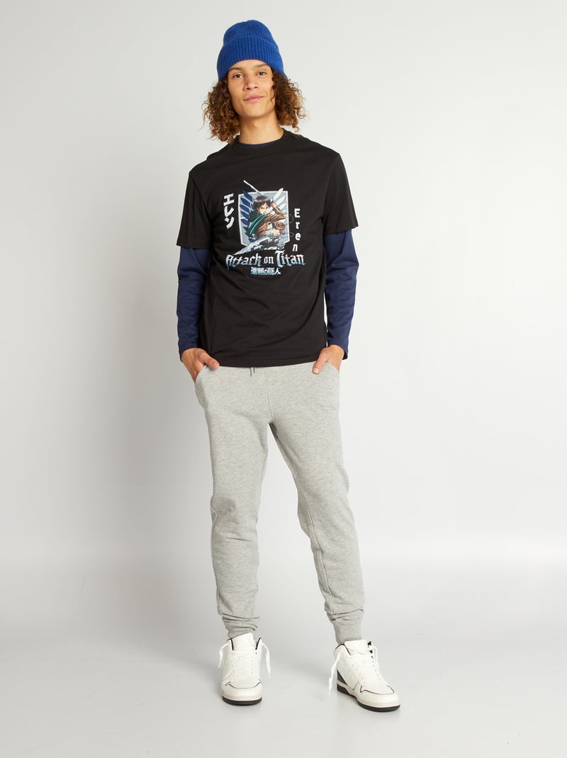 T-shirt met korte mouw 'Attack on Titan' ZWART - Kiabi