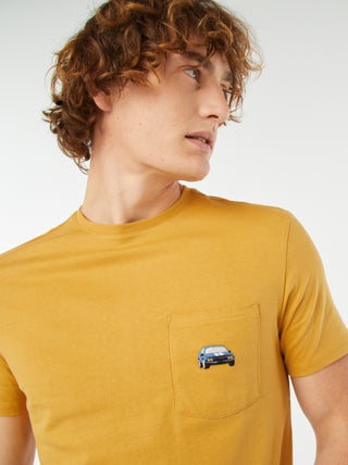 T-shirt met korte mouw, borstzakje en borduursel