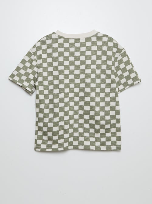 T-shirt met korte mouw, borstzakje en prints - Kiabi